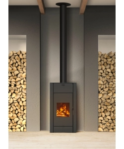 STUFA A LEGNA VENTILATA CANADIAN STOVE "REGINA" NERO 10,9 KW